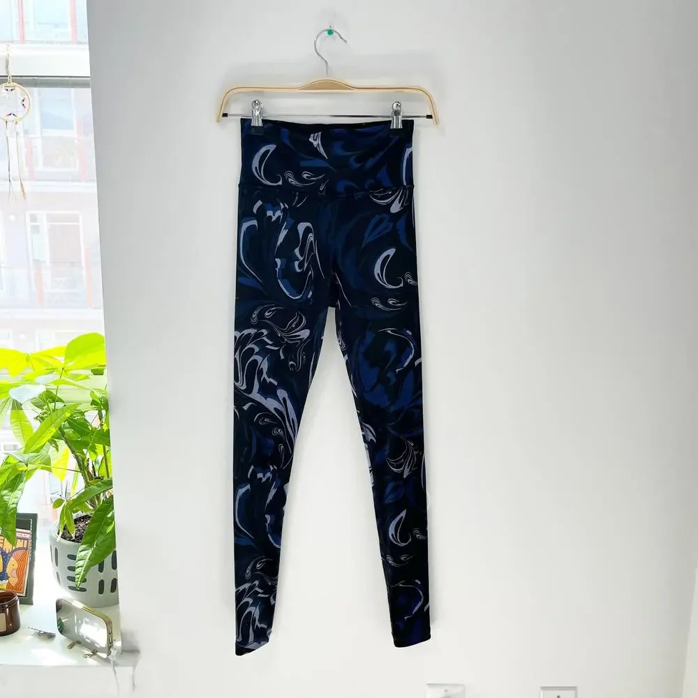 Athleta Elation Blue Velvet Print Leggings Size XXS